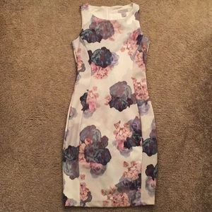 H&M Floral Print Bodycon Dress Sz XS